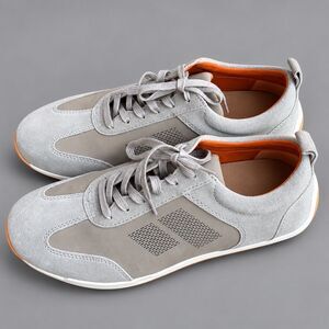 Piloti Shift Driving Shoes Mens Sz 10 2E Wide Grey Orange Suede Portugal Racing